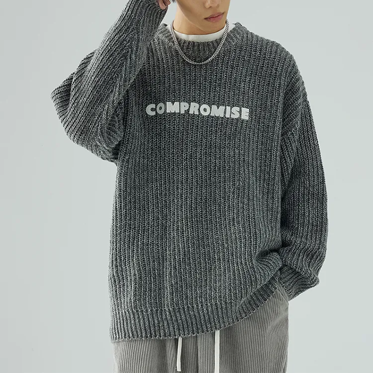 custom-mens-heavy-gauge-ribbed-embroidery-sweater-grey-model-showcase