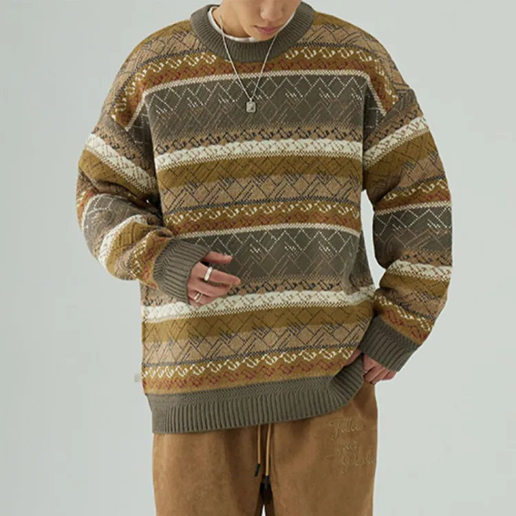 custom-mens-fair-isle-jacquard-wool-sweater-model-showcase