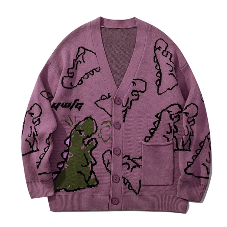 custom-men-s-dinosaur-jacquard-knit-cardigan-pink