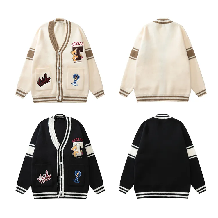 custom-men-s-chenille-embroidery-bear-cardigan-flat-display