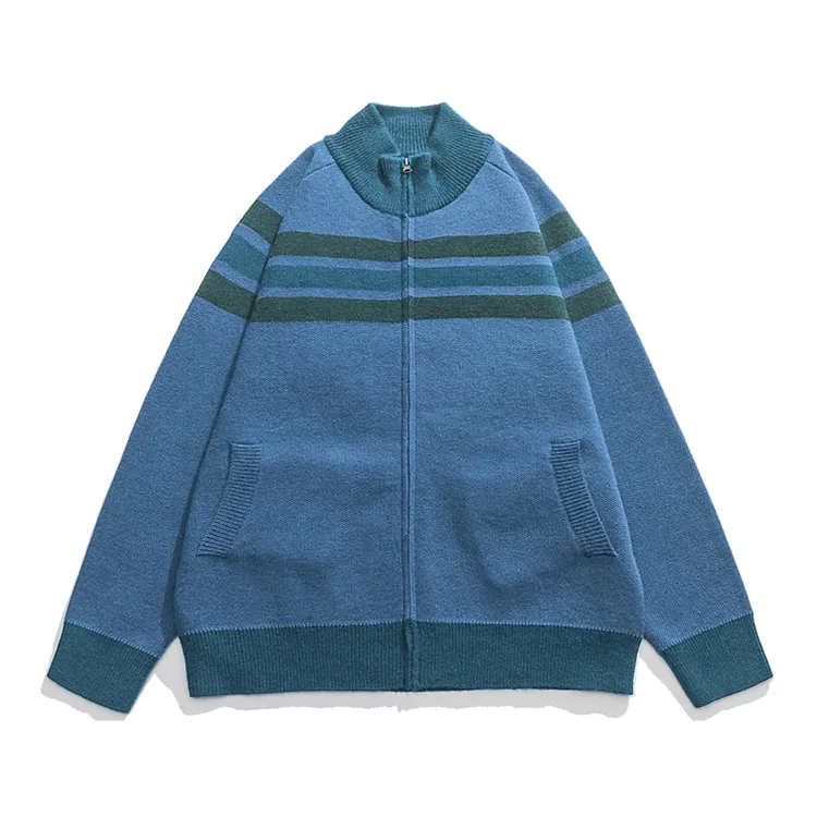 custom-men-s-stripe-full-zip-cardigan-blue