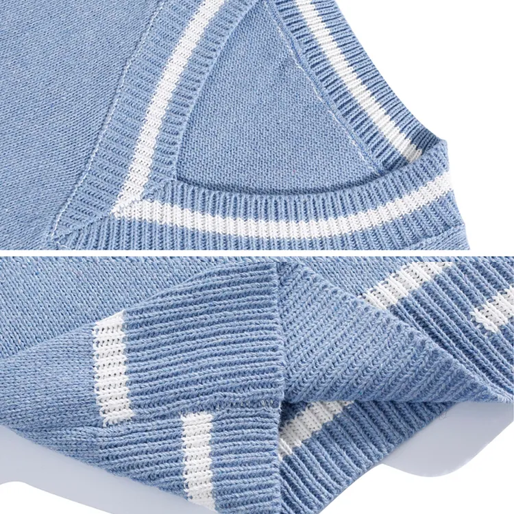 custom-minimalist-color-block-v-neck-knit-vest-knitting-details