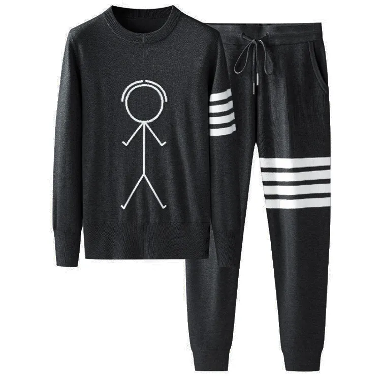 custom-knit-tracksuit-set-striped-preppy-style-dark-grey-with-white