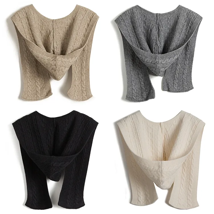 custom-hooded-cable-knit-poncho-shawl-wrap-flat-display