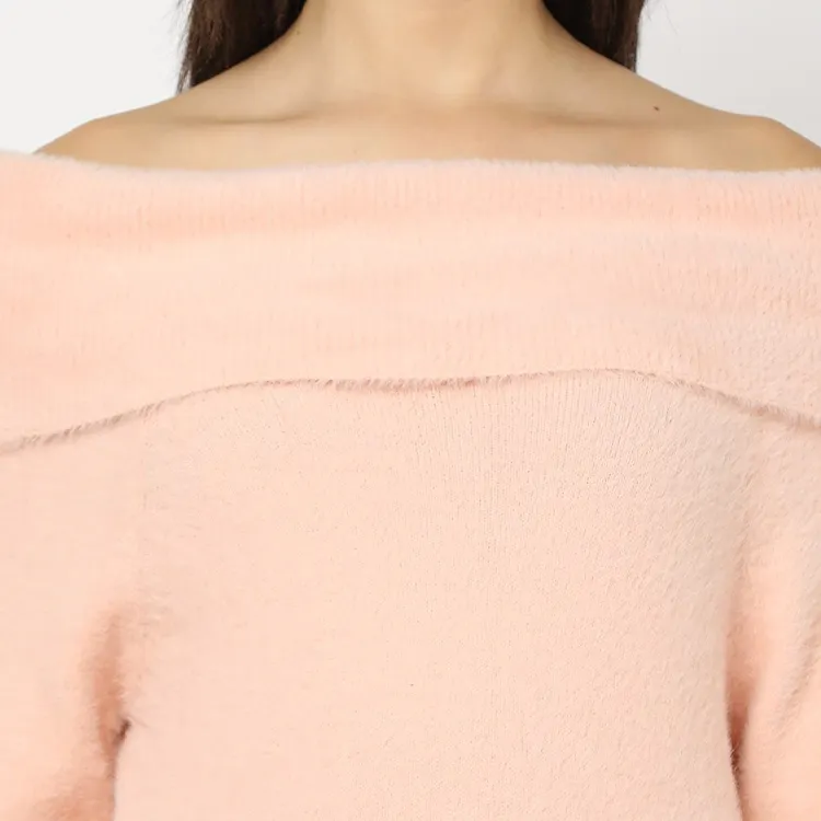 custom-off-shoulder-chenille-sweater-dress-collar-details