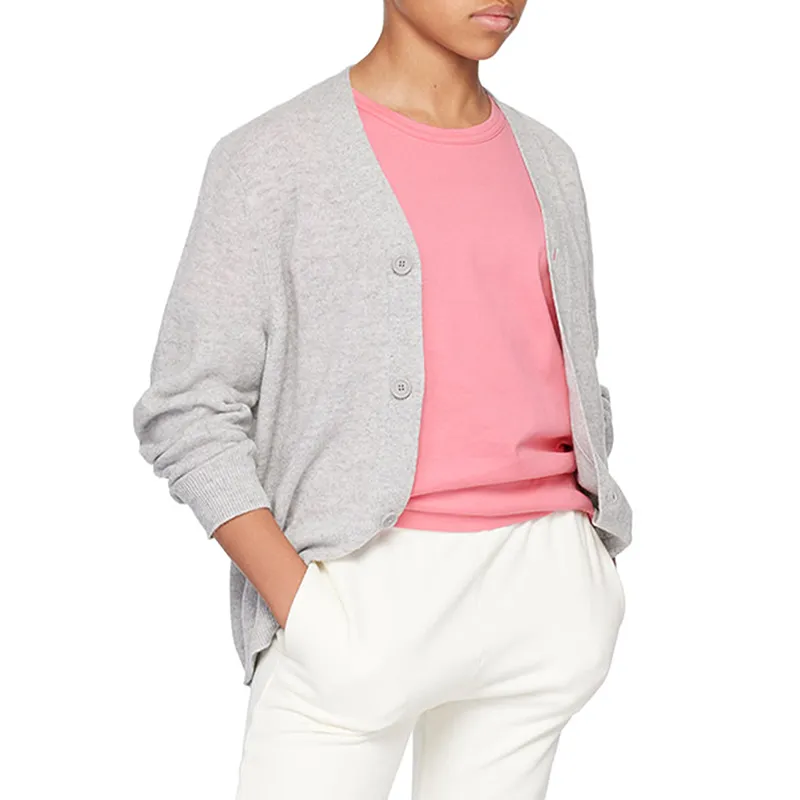 custom-kids-v-neck-cashmere-cardigan-model-showcase