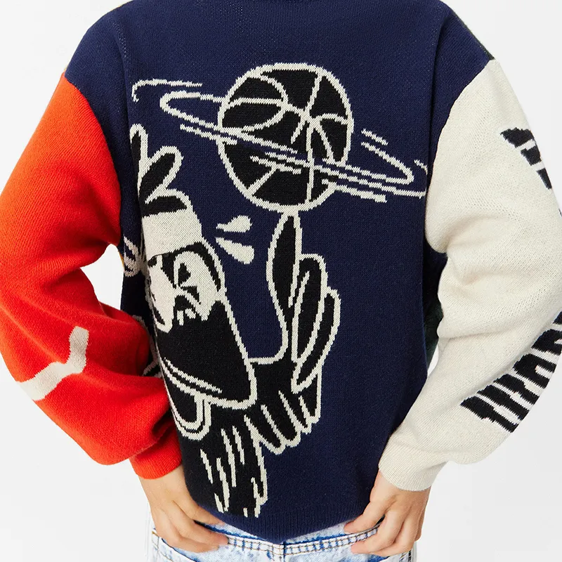 custom-kids-v-neck-graphic-intarsia-cardigan-model-back