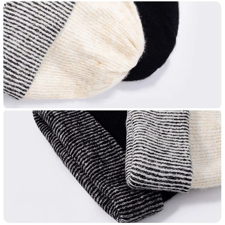 custom-two-tone-striped-cuffed-beanie-knitting-details