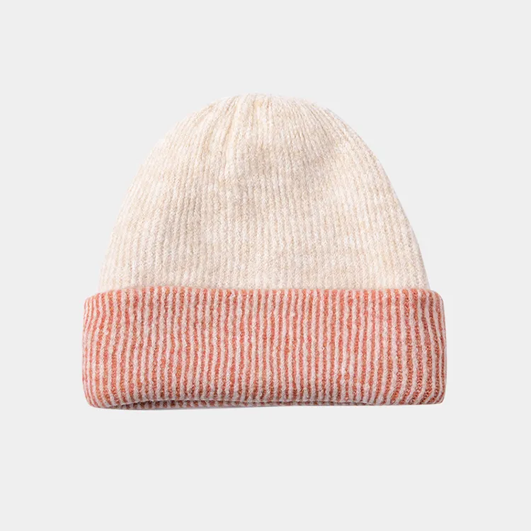 custom-two-tone-striped-cuffed-beanie-pink