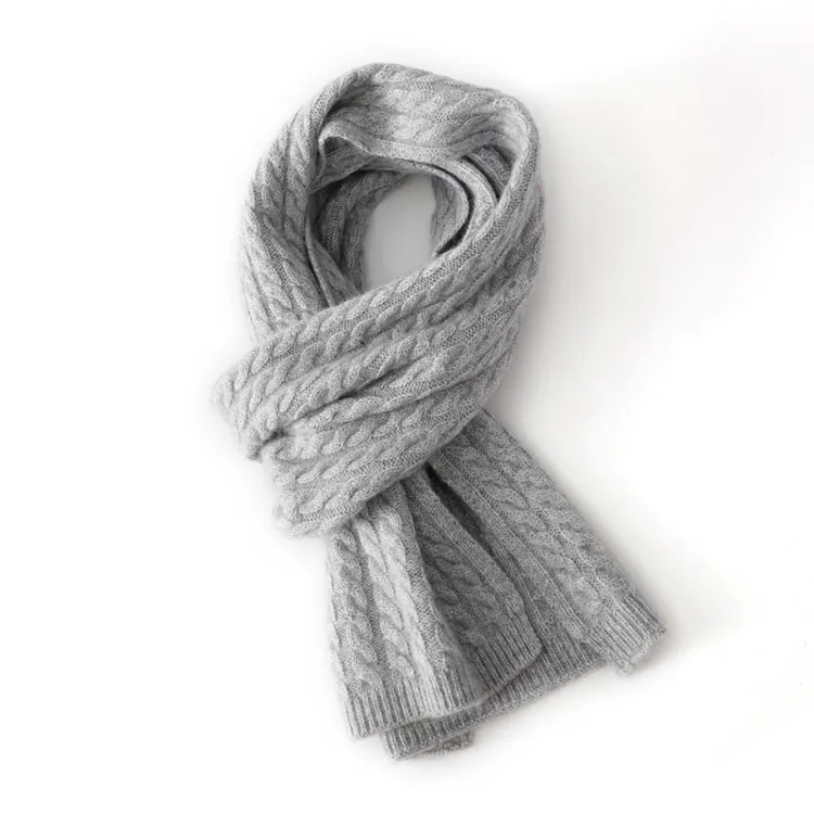 custom-cable-knit-winter-scarf-grey