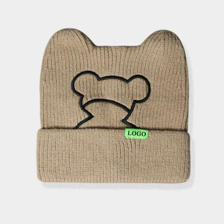 custom-cute-bear-ear-beanie-hat-brown