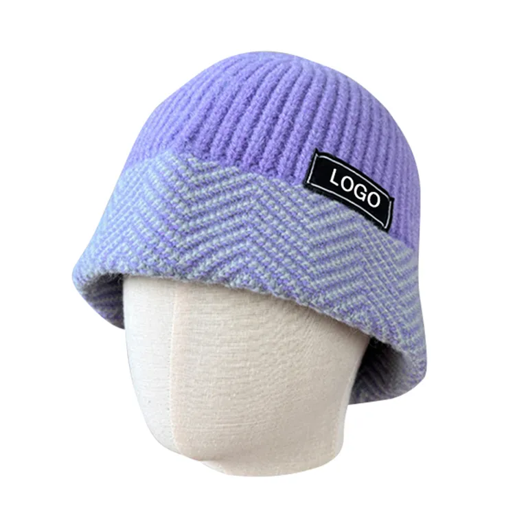 custom-herringbone-knit-bucket-hat-purple