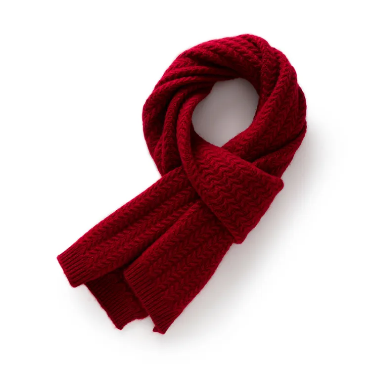 custom-ribbed-knit-winter-scarf-red