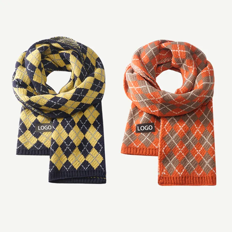 custom-argyle-pattern-knit-scarf-flat-display