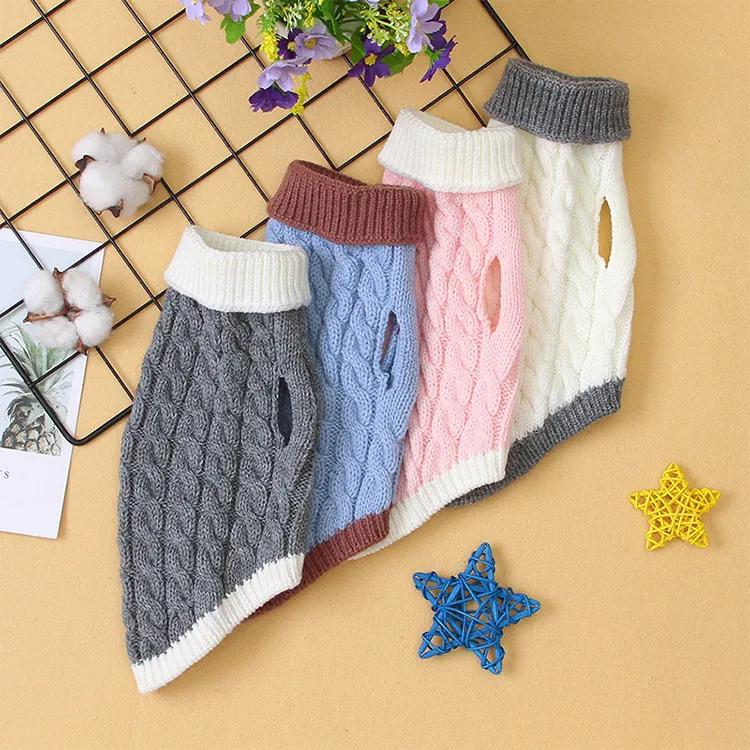 custom-cable-knit-color-blocked-pet-sweater-flat-display