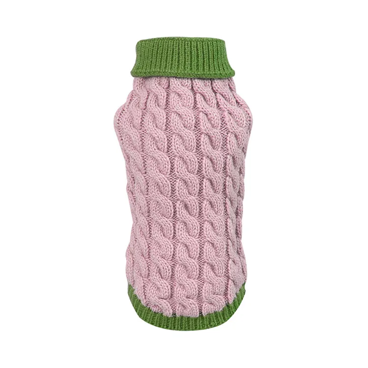 custom-cable-knit-color-blocked-pet-sweater-pink-and-green