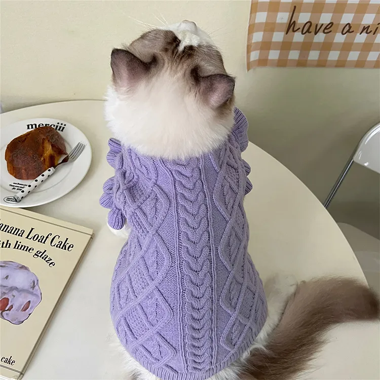 custom-elegant-ruffled-cable-knit-pet-sweater-back