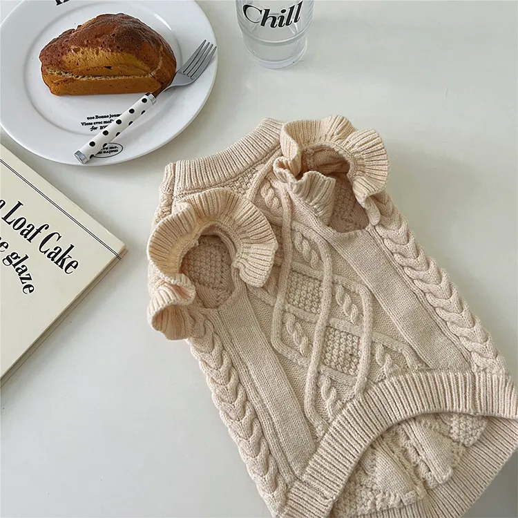 custom-elegant-ruffled-cable-knit-pet-sweater-knitting-details