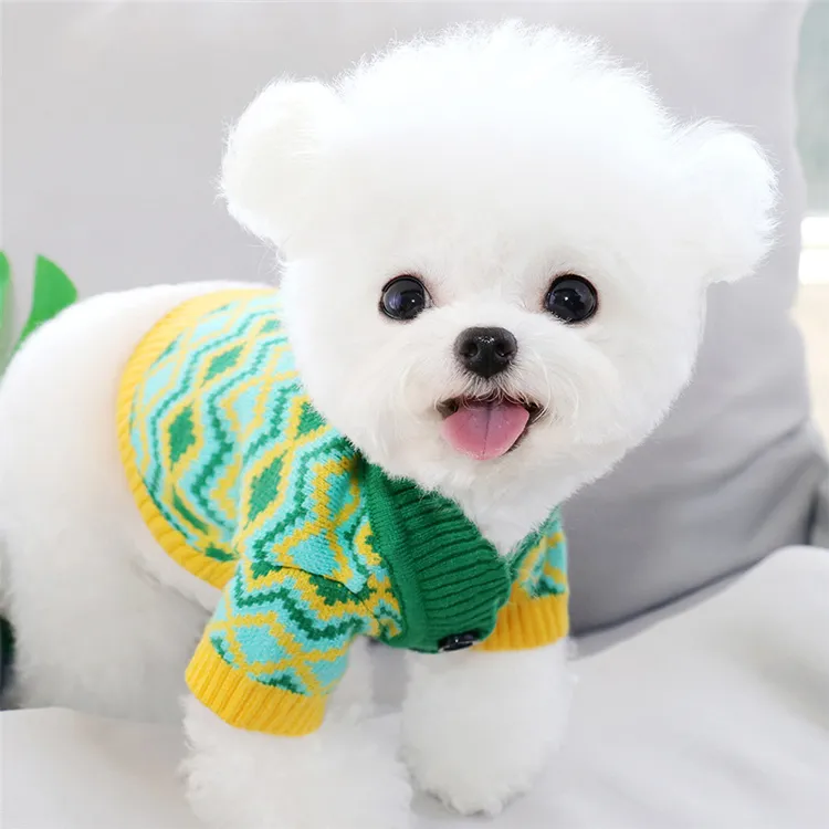 custom-geometric-jacquard-pet-cardigan-model-shot