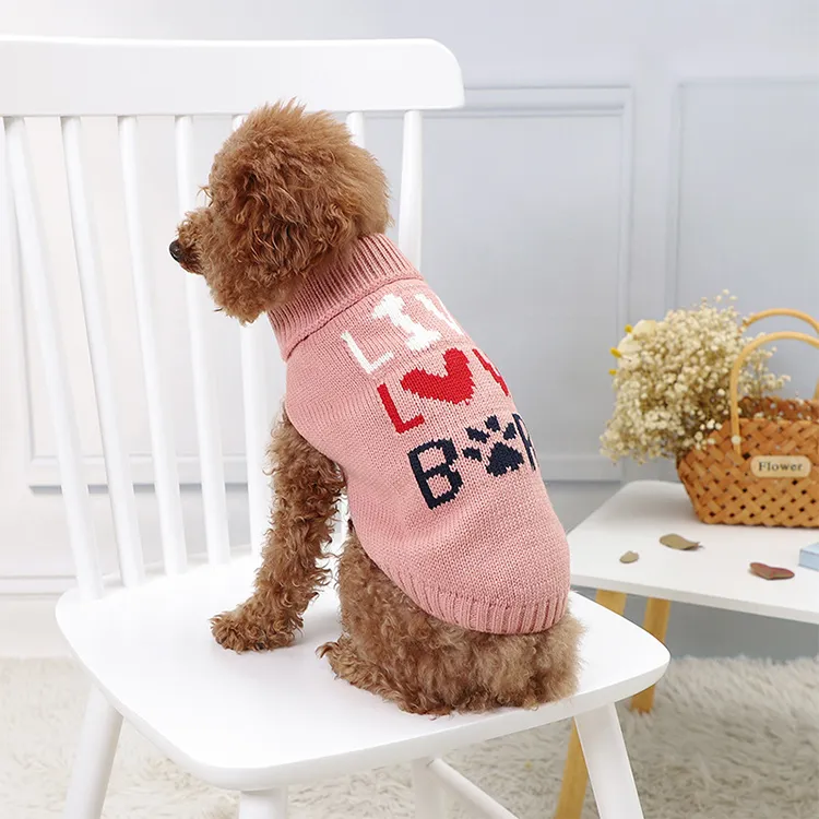 custom-slogan-jacquard-knit-pet-sweater-model-shot