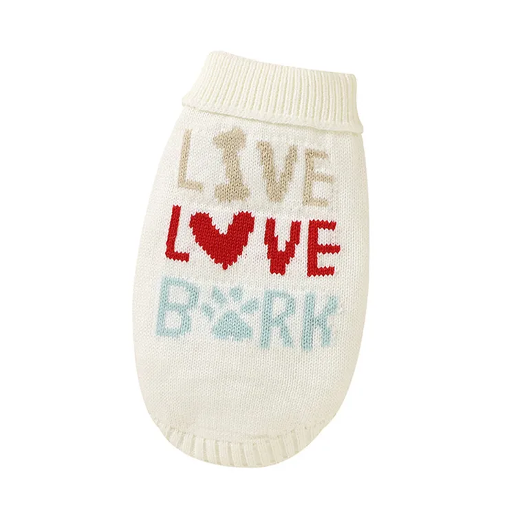 custom-slogan-jacquard-knit-pet-sweater-white