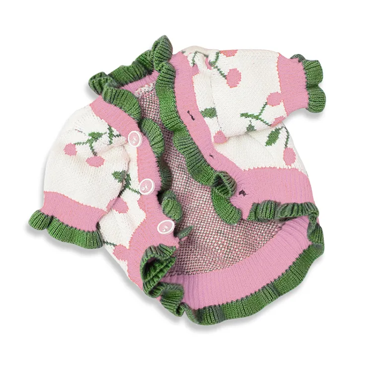 custom-cherry-print-pet-cardigan-pink