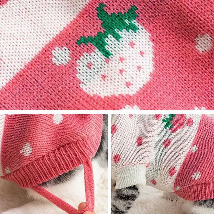 custom-strawberry-polka-dot-pet-sweater-knitting-details