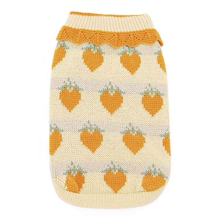 custom-strawberry-print-pet-sweater-yellow