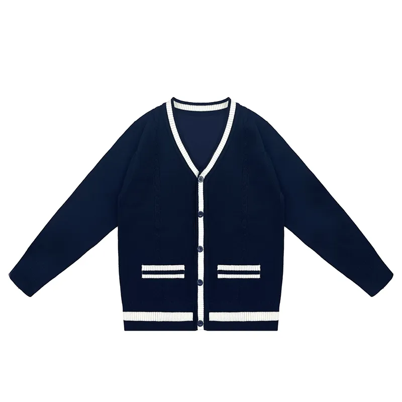 custom-childrens-v-neck-button-cardigan-black