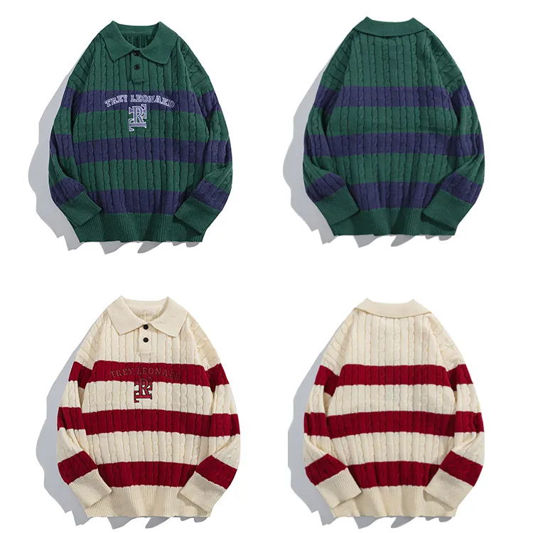 custom-varsity-cable-knit-polo-pullover-flat-display