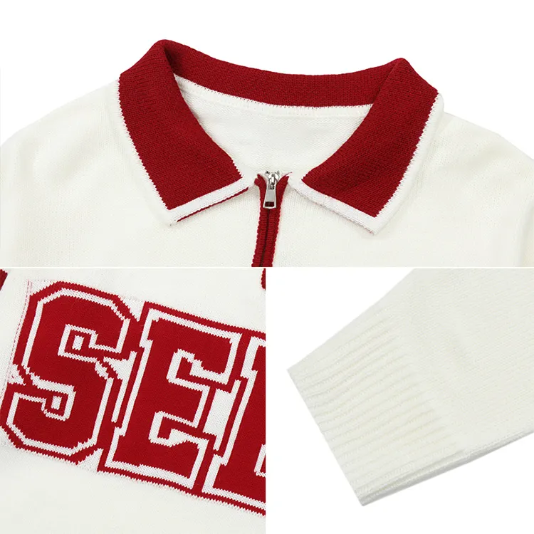 custom-varsity-letter-polo-half-zip-knit-sweater-knitting-details