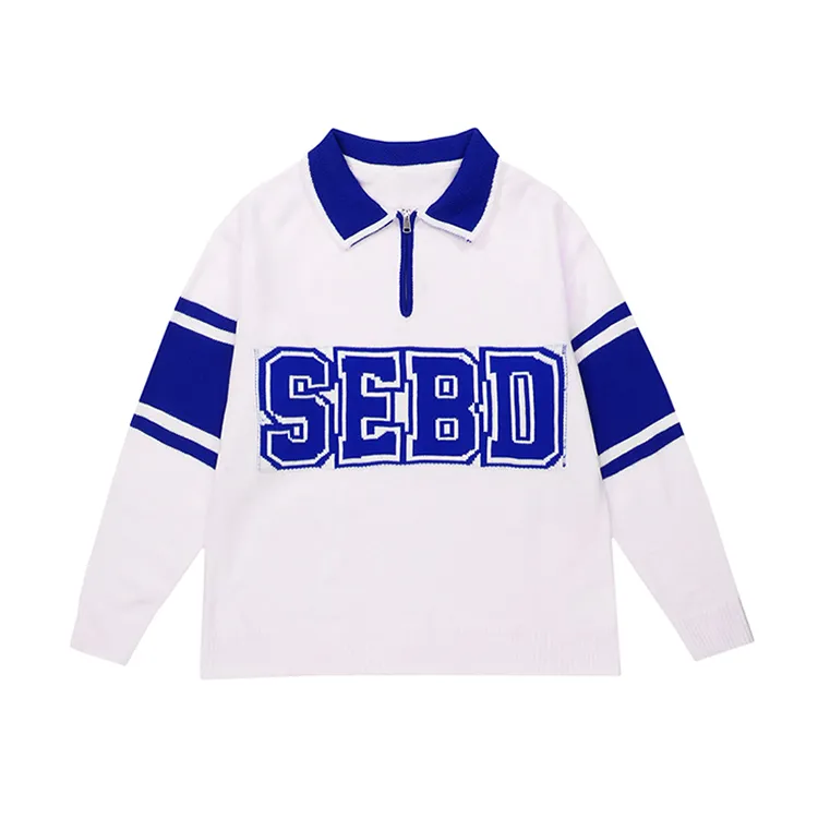 custom-varsity-letter-polo-knit-sweater-blue