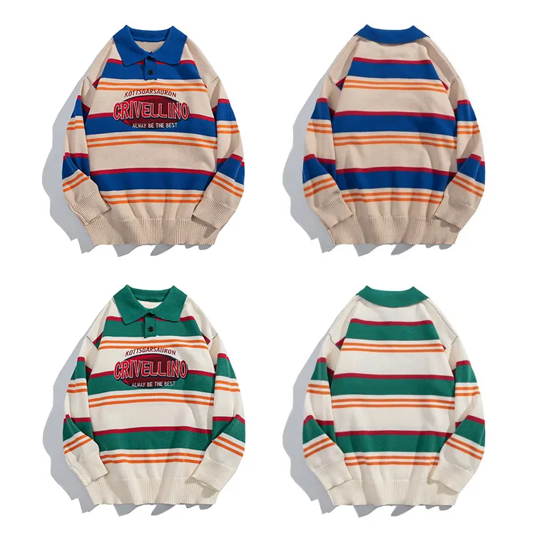 custom-varsity-striped-polo-knit-sweater-flat-display