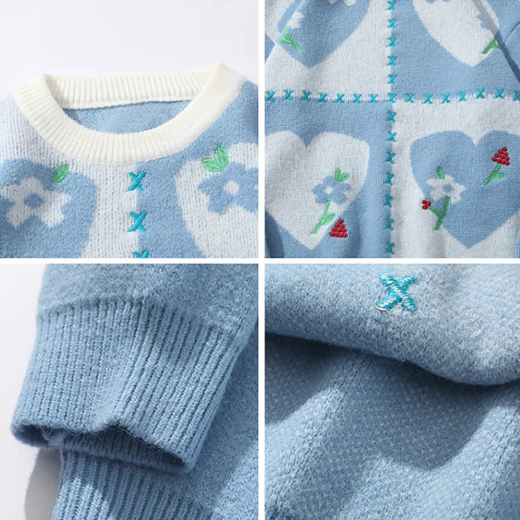 custom-cottagecore-floral-heart-knit-sweater-knitting-details