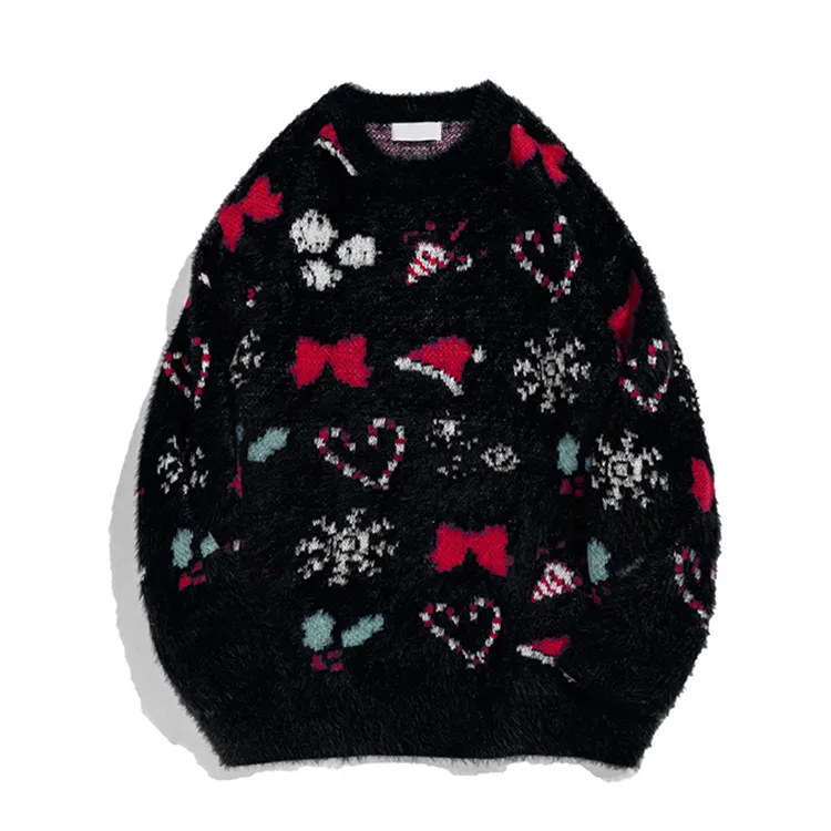 custom-fuzzy-holiday-graphic-knit-sweater-black