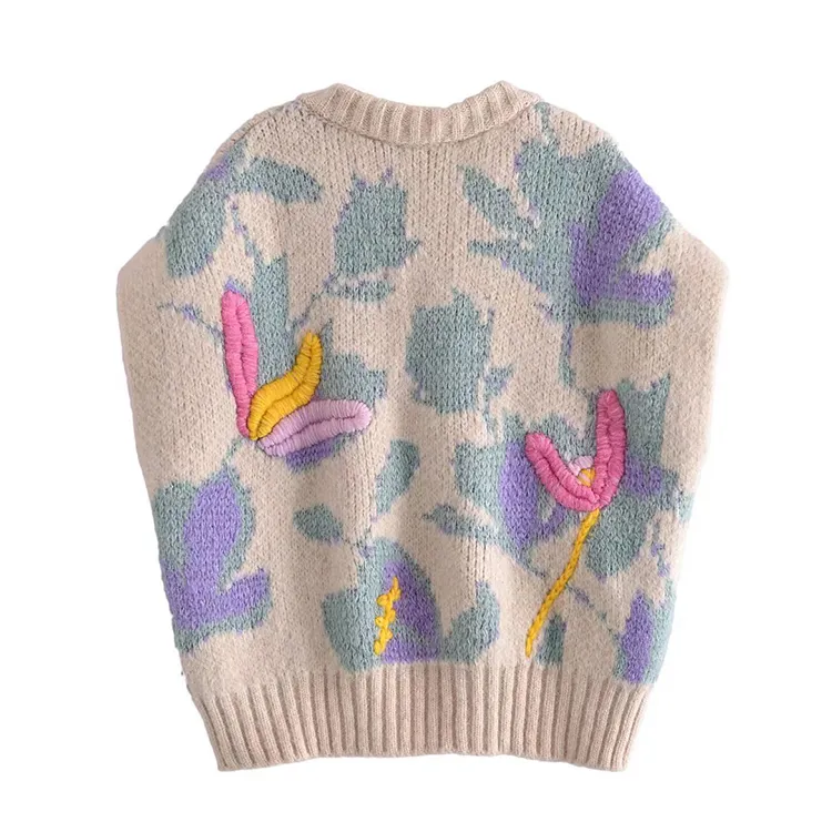 custom-oversized-3d-floral-knit-vest-back