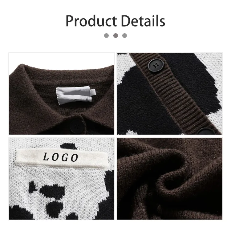 custom-oversized-cow-print-cardigan-knitting-details