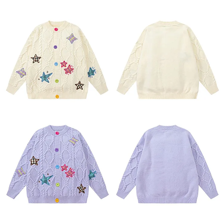 custom-star-appliqu-cable-knit-cardigan-sweater-flat-display