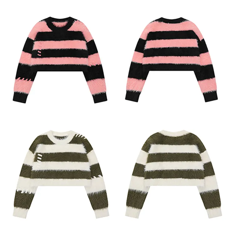 custom-striped-fuzzy-cropped-pullover-sweater-flat-display