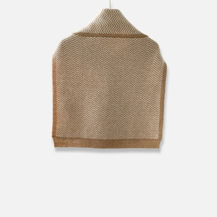 custom-herringbone-jacquard-knit-poncho-scarf-back