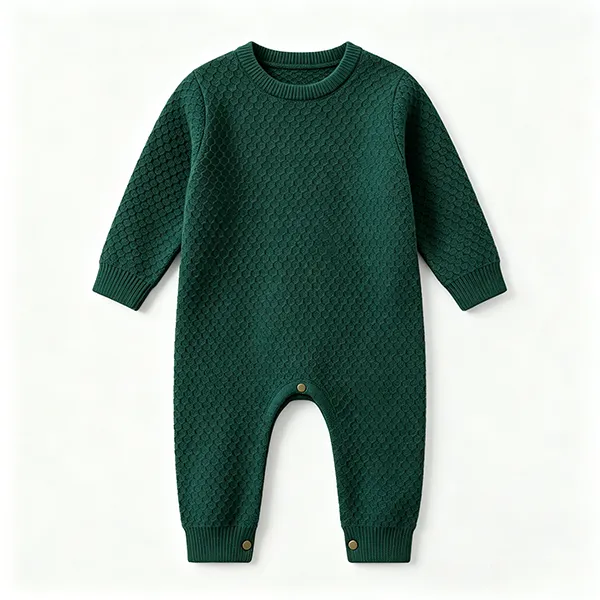 textured-knit-baby-romper-oem-manufacturer-green
