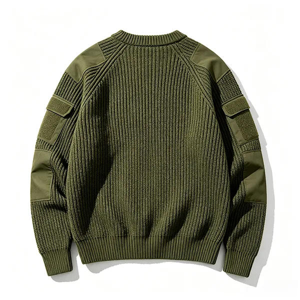 tactical commando military ribbed knit pullover back