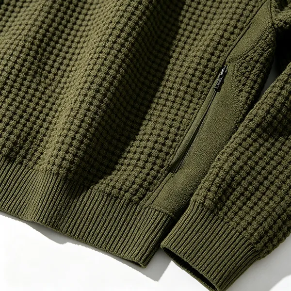 tactical waffle knit commando sweater side zip pullover knitting details