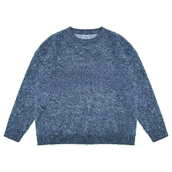 brushed mohair blend graphic sweater green