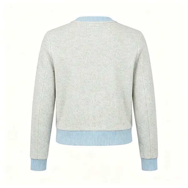 knitted full zip medical scrub jacket ribbed cuffs back