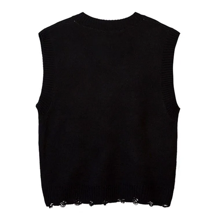 oversized butterfly knit vest back