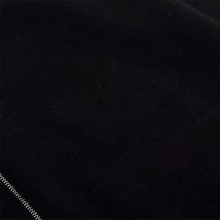 oversized varsity knit zip up jacket knitting details