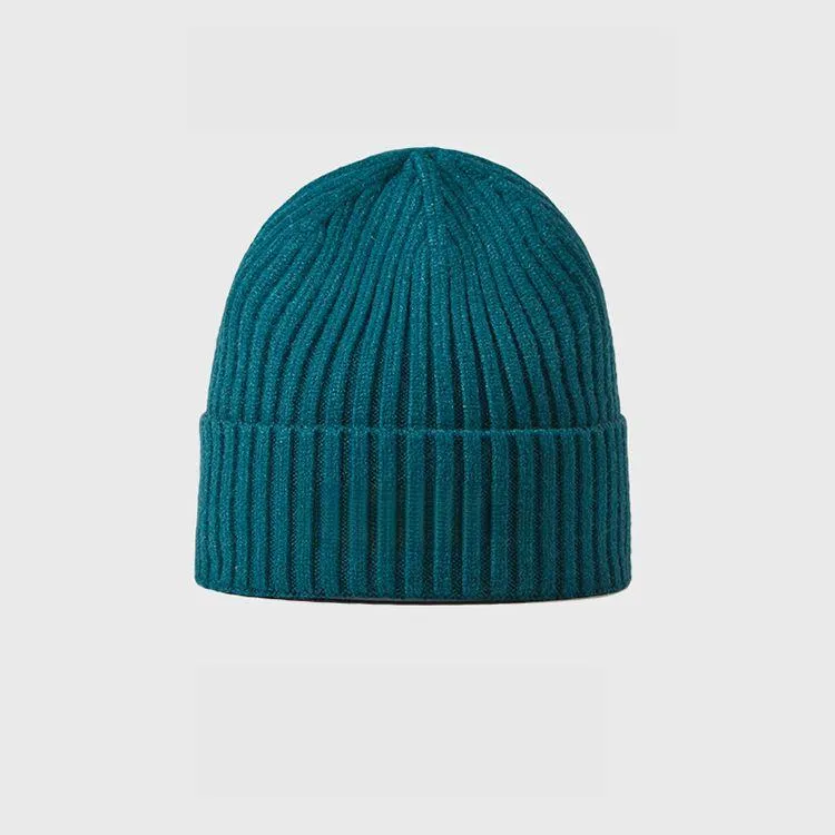 unisex rib knit cuffed beanie green
