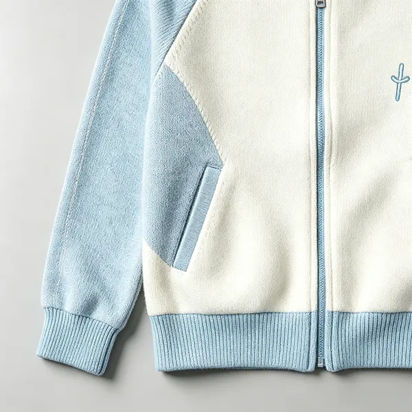 hospital uniform zipper scrub warm-up cardigan sweater knitting details