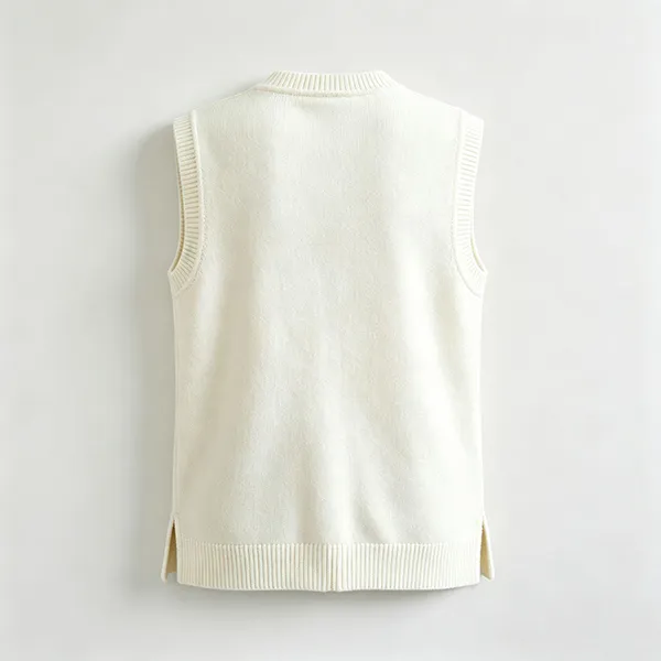 hospital uniform knit vest sleeveless zip cardigan back